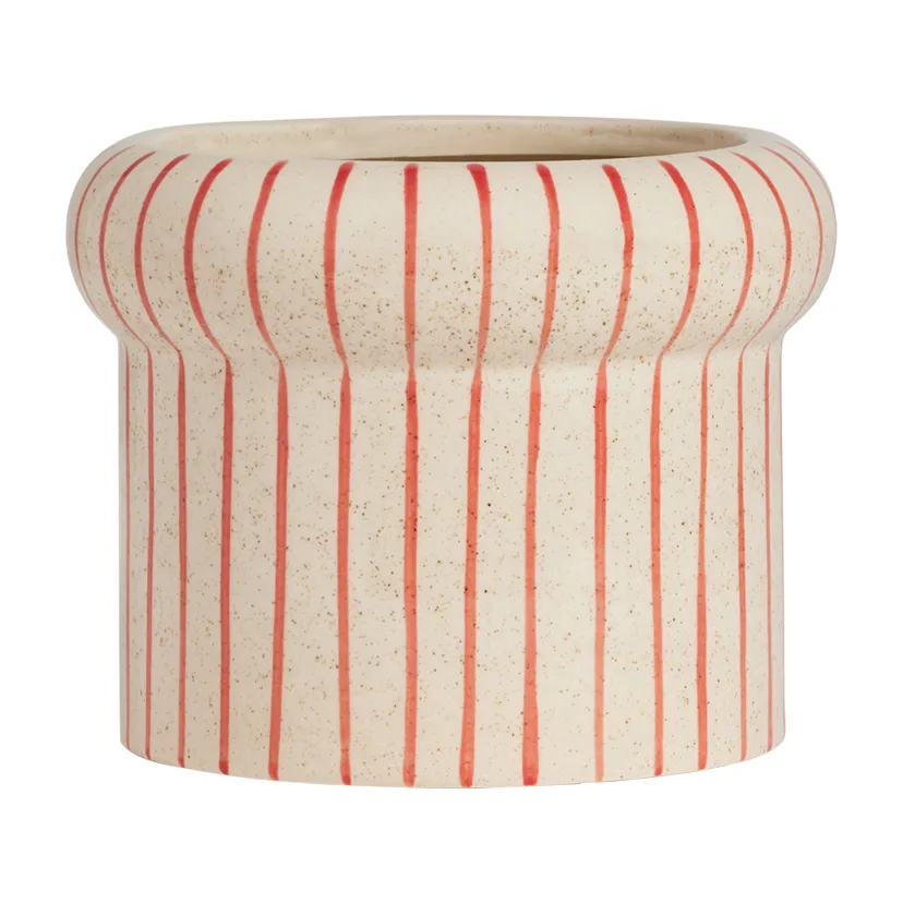 Aki flower pot small Ø16.5 cm, Off white-Red OYOY