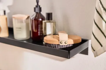 Bakku wall shelf large 16x80 cm - Black - OYOY