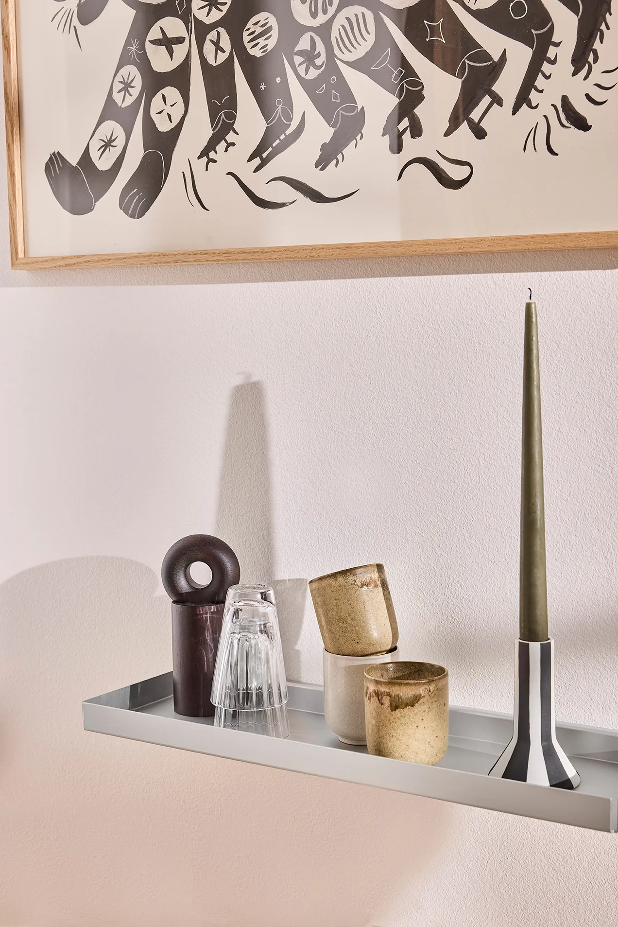 Bakku wall shelf small 16x50 cm, Aluminium OYOY
