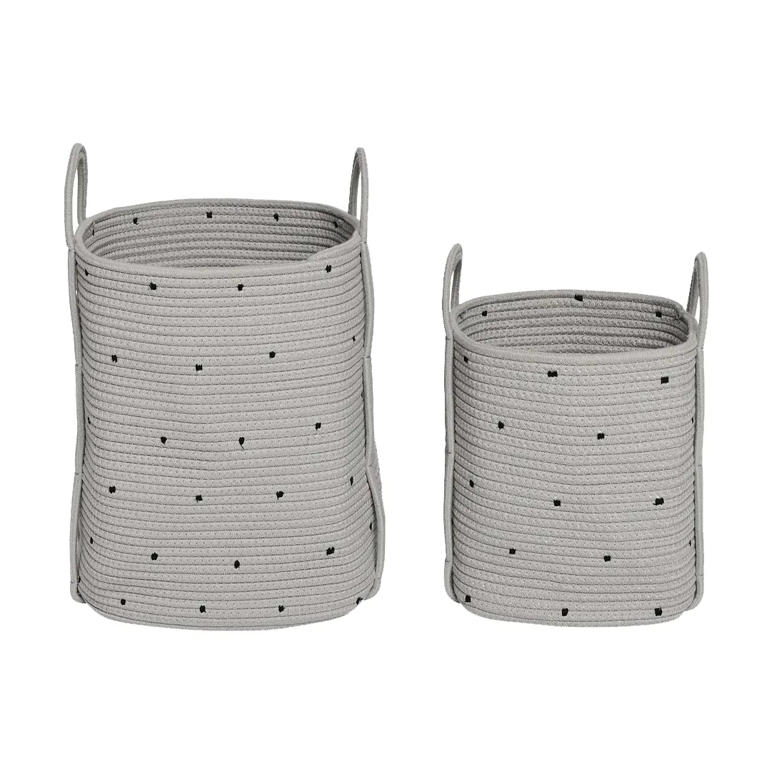 Dot storage basket 2-pack, Clay OYOY