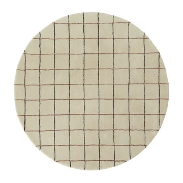 Grid round rug Ø140 cm - Off white - OYOY