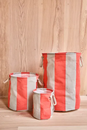 Kara storage basket small Ø18x22 cm 2-pack - Cherry Red - OYOY