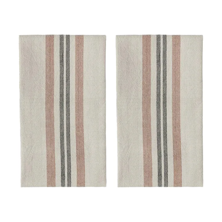 Linu kitchen towel 2-pack - Caramel - OYOY