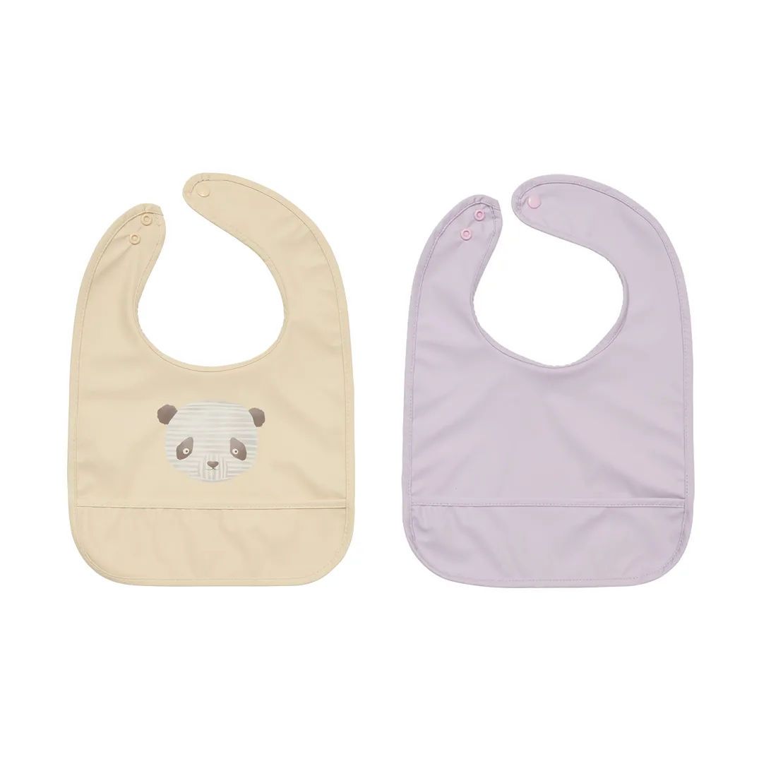 Lun Lun panda bib 2 pieces, Vanilla-lavender OYOY