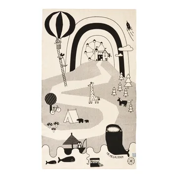 Mr. Megalodon Adventure rug 90x150 cm - Off-white-black - OYOY