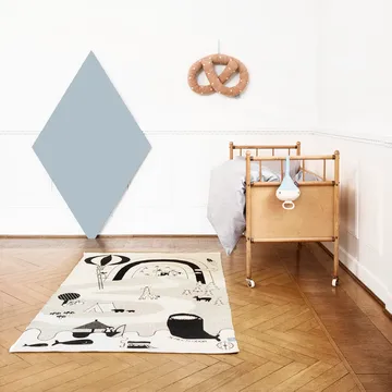 Mr. Megalodon Adventure rug 90x150 cm - Off-white-black - OYOY