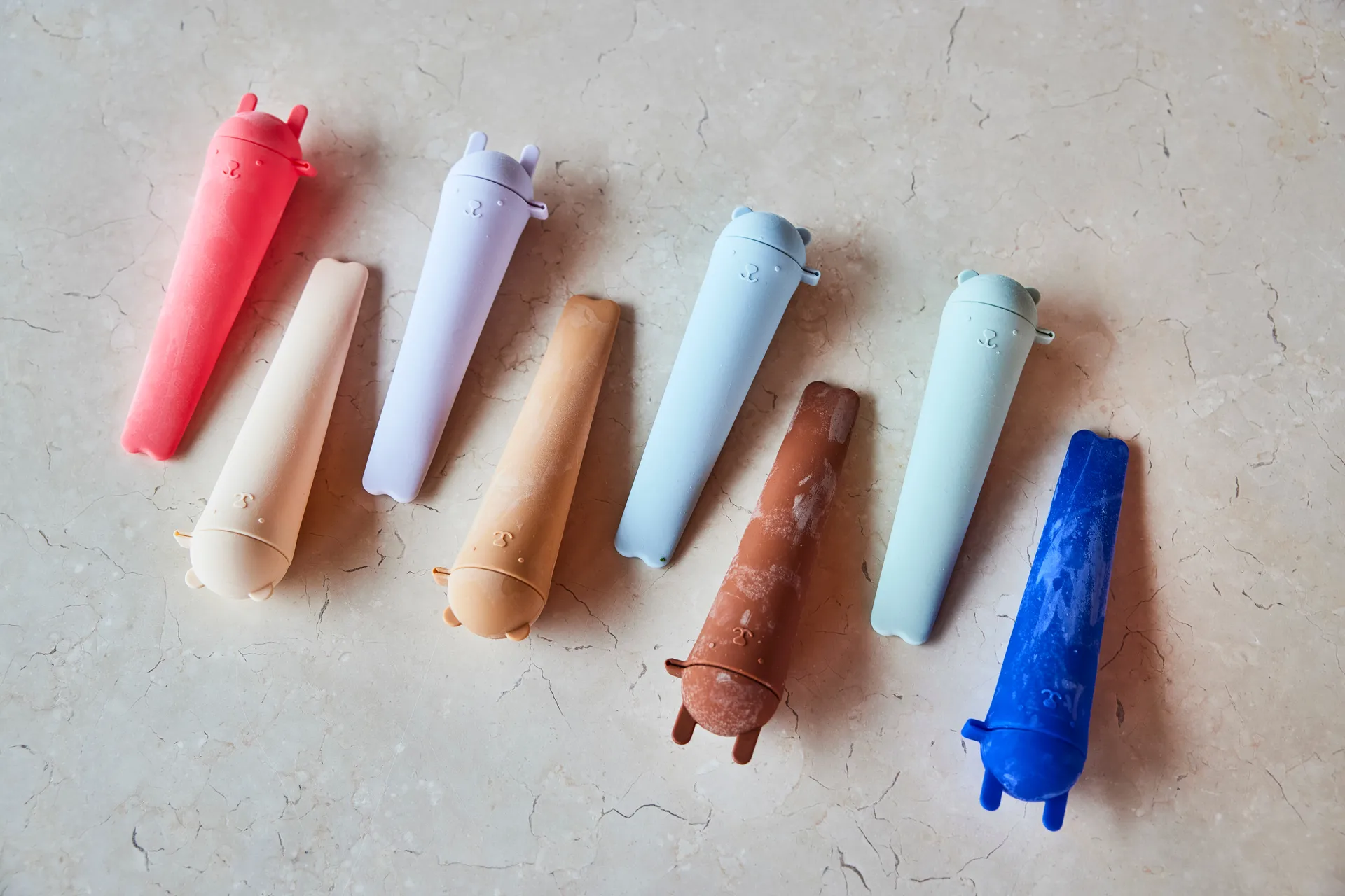 Ninka & Teddy ice pops 4-Pack, Optic blue-pale green-pale blue-caramel OYOY