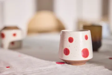 Nori dot cup Ø6.95 cm 2-pack - Blue-red - OYOY
