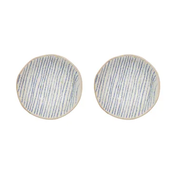 Nori striped bowl mini Ø8 cm 2-pack - Clay-optic Blue - OYOY