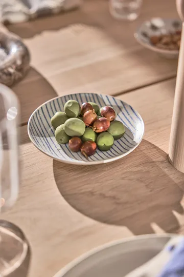 Nori striped bowl small Ø12.9 cm 2-pack - Clay-optic Blue - OYOY