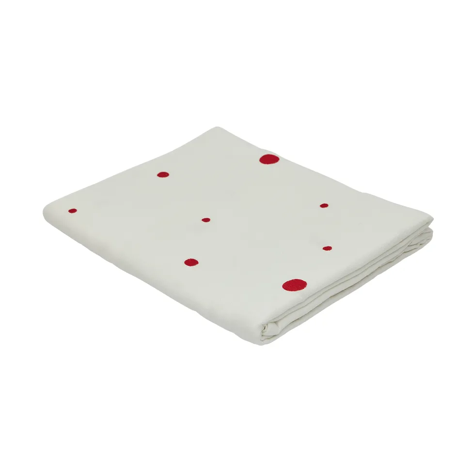 Nori tablecloth 140x200 cm, White-cherry red OYOY