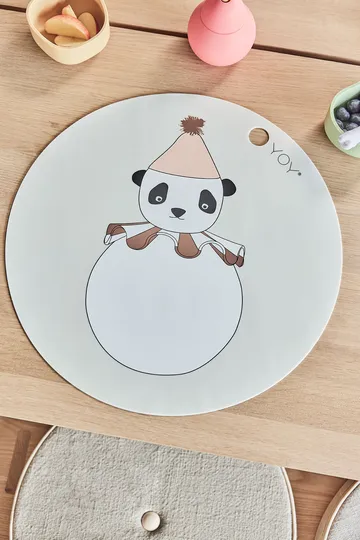 Panda Pompom placemat Ø39 cm - Off-white - OYOY