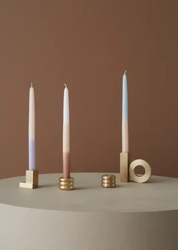 Savi candle sticks 3 cm - Brushed brass - OYOY