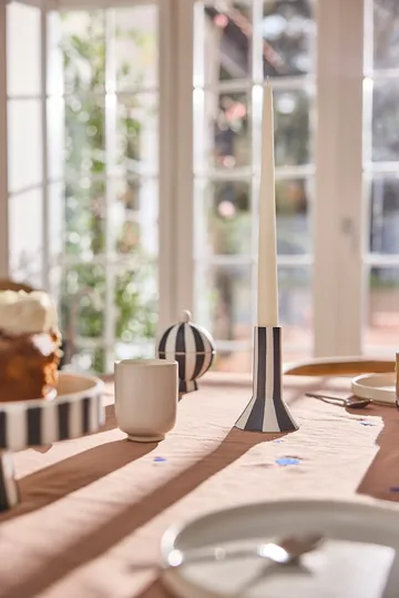 Toppu candle holder tall 11 cm - White-black - OYOY
