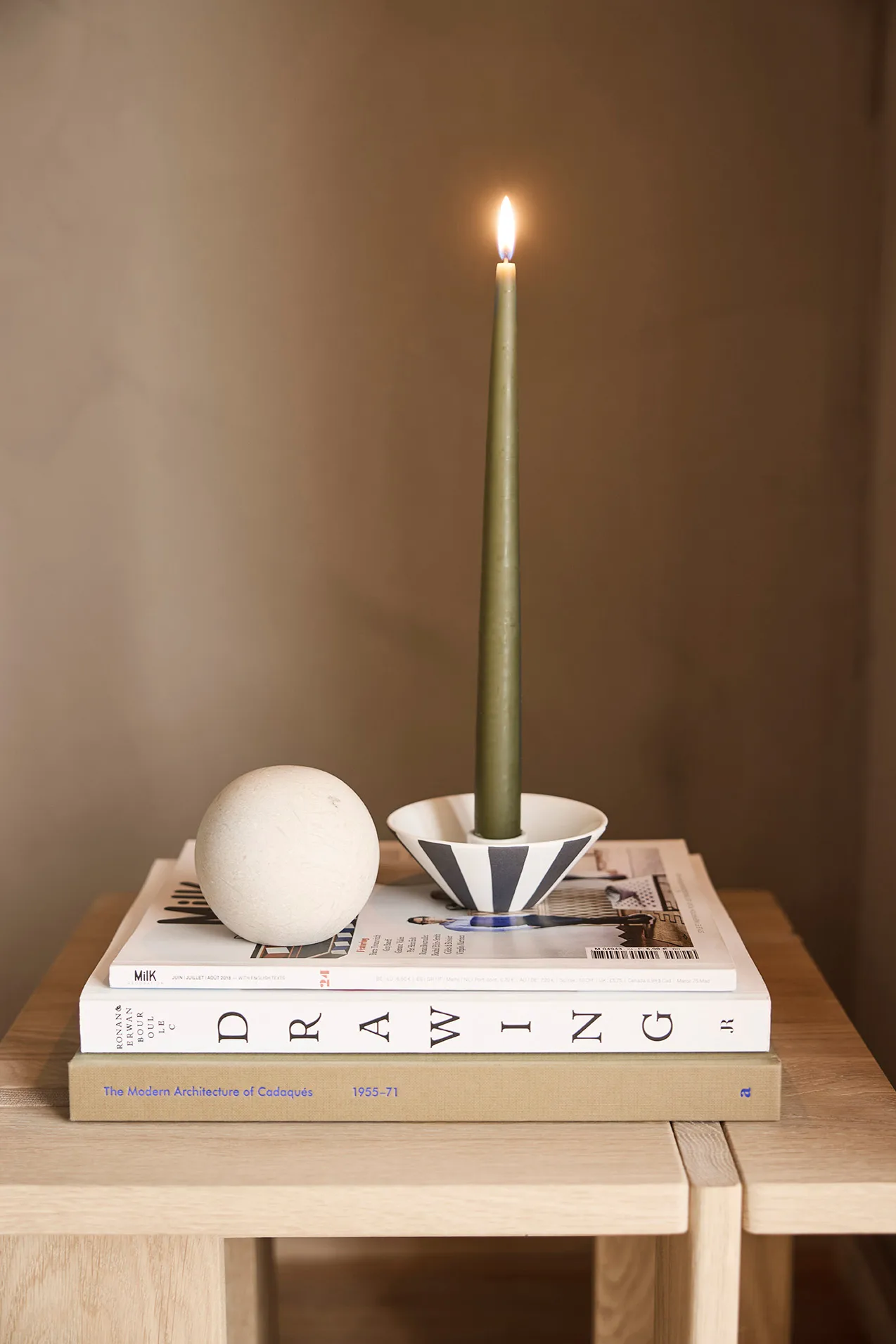 Toppu candlestick low 4 cm, White-black OYOY