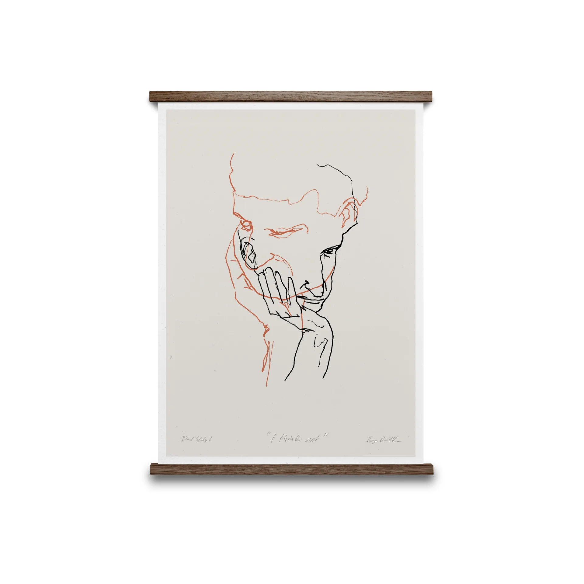 I Think Not 02 (red) poster, 30x40 cm Paper Collective