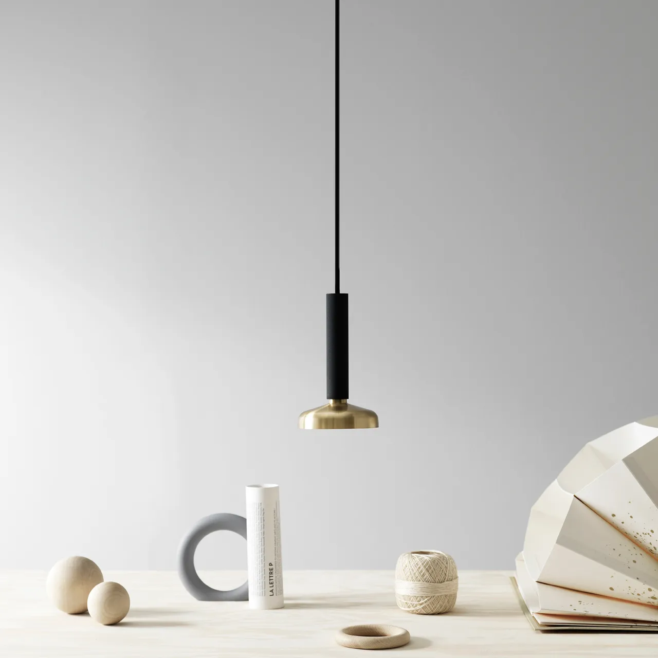Blend 9 pendant, black-brass Pholc
