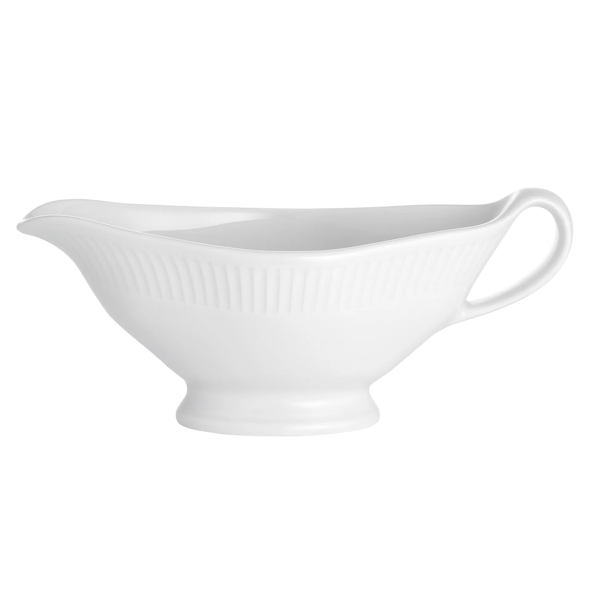 Plissé sauce plate with handle 32 cl, White Pillivuyt