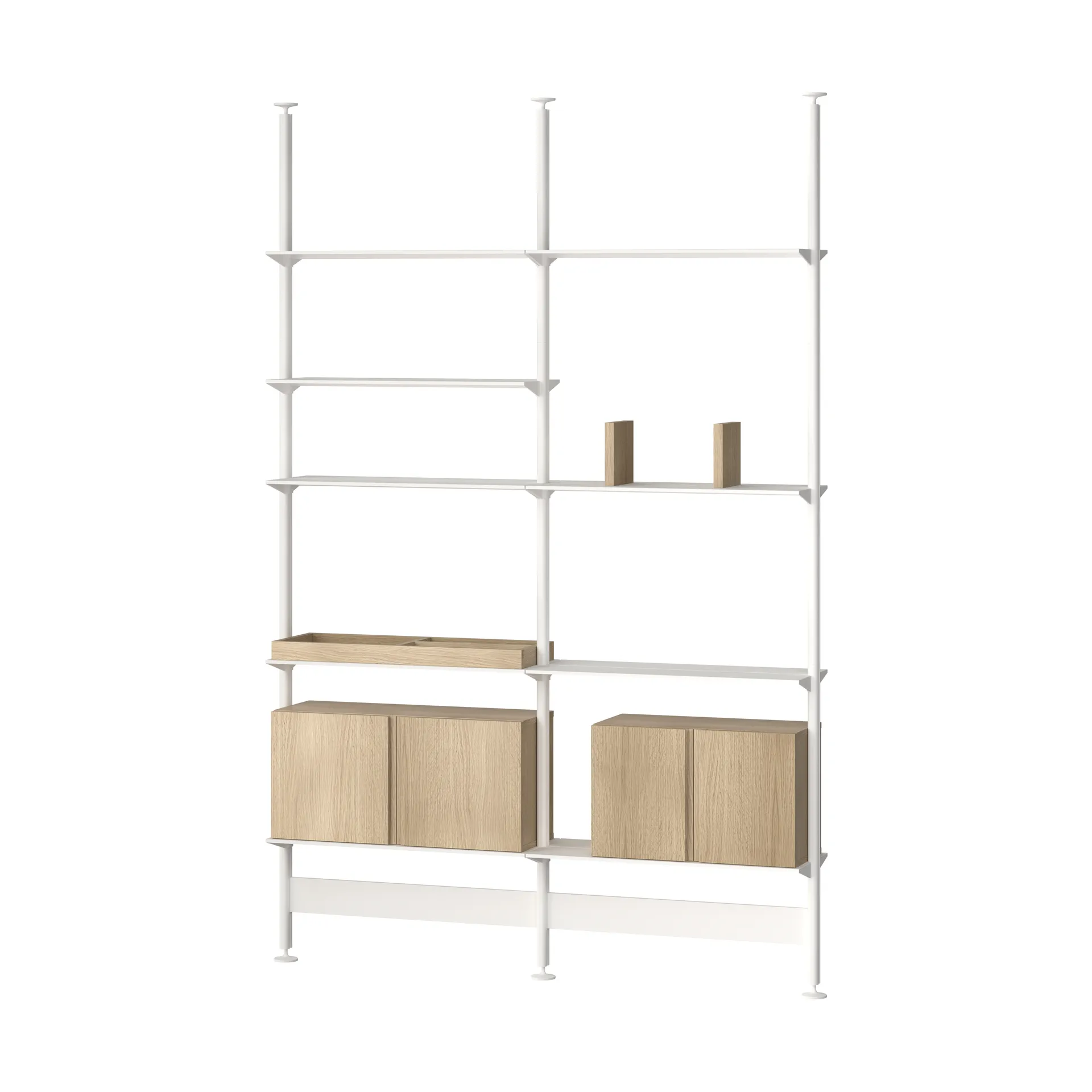 Pira G2 shelving system F C A White/Oak 240–247 cm,  Pira