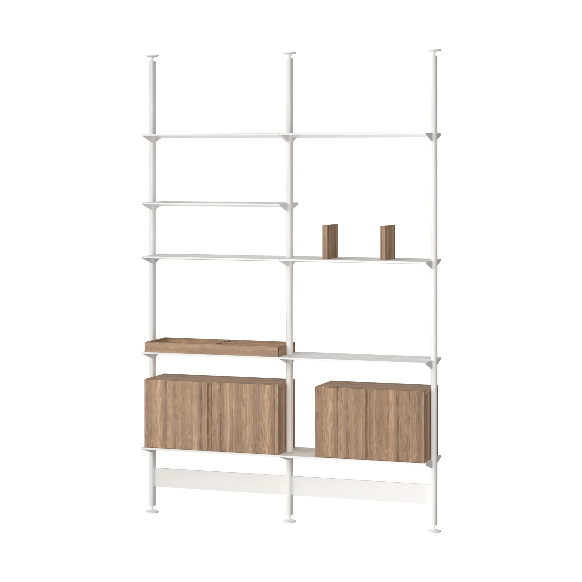 Pira G2 shelving system F C A White/Walnut 256–264 cm,  Pira