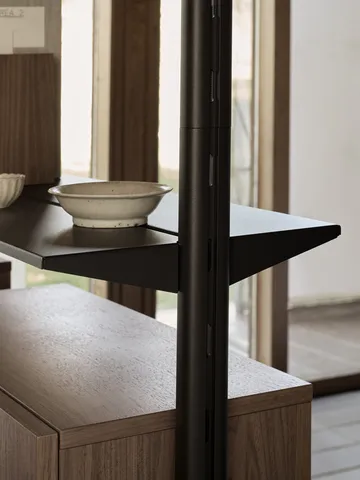 Pira G2 shelving system F C B Black/Walnut 240–247 cm - Pira