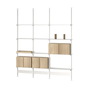 Pira G2 shelving system F C B White/Oak 256–264 cm - Pira