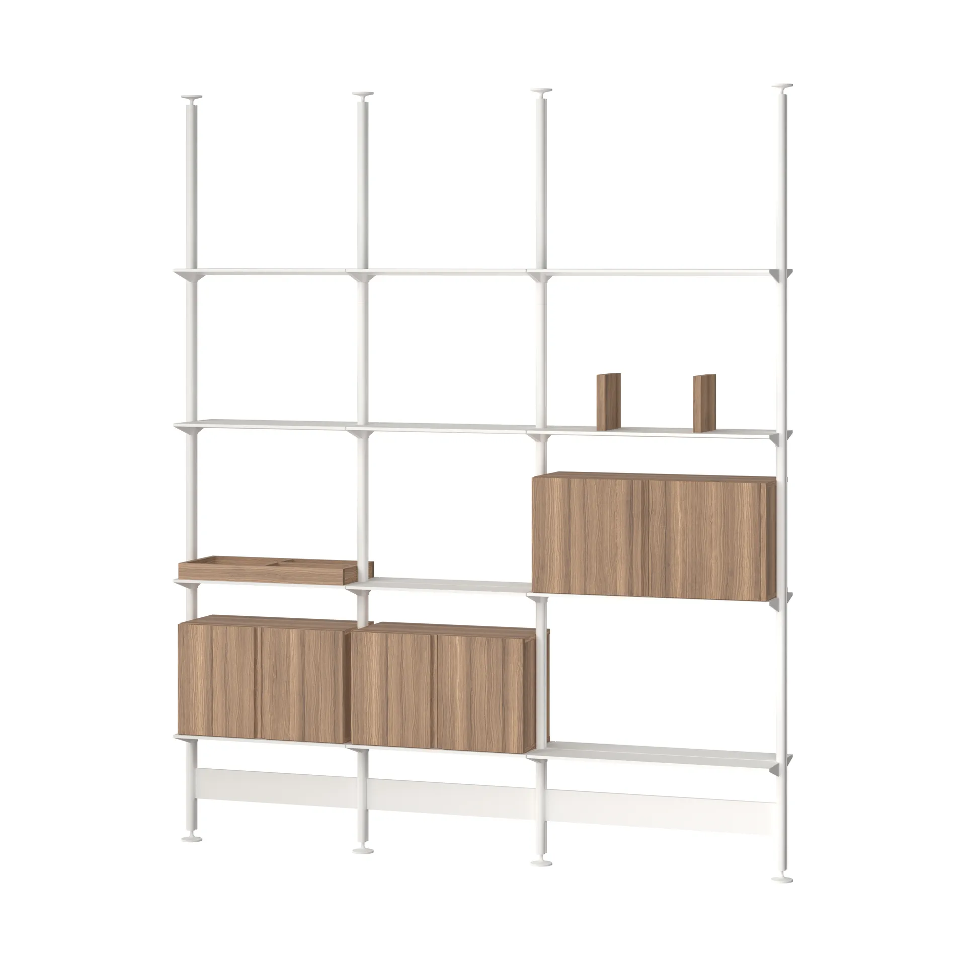 Pira G2 shelving system F C B White/Walnut 248–255 cm,  Pira