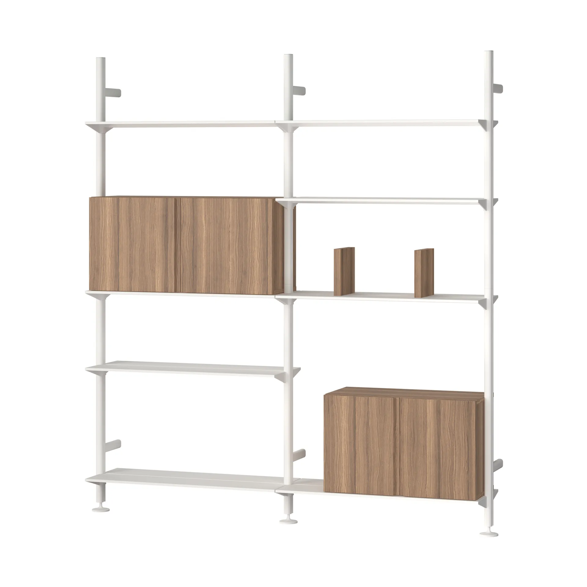 Pira G2 shelving system W A White/Walnut,  Pira
