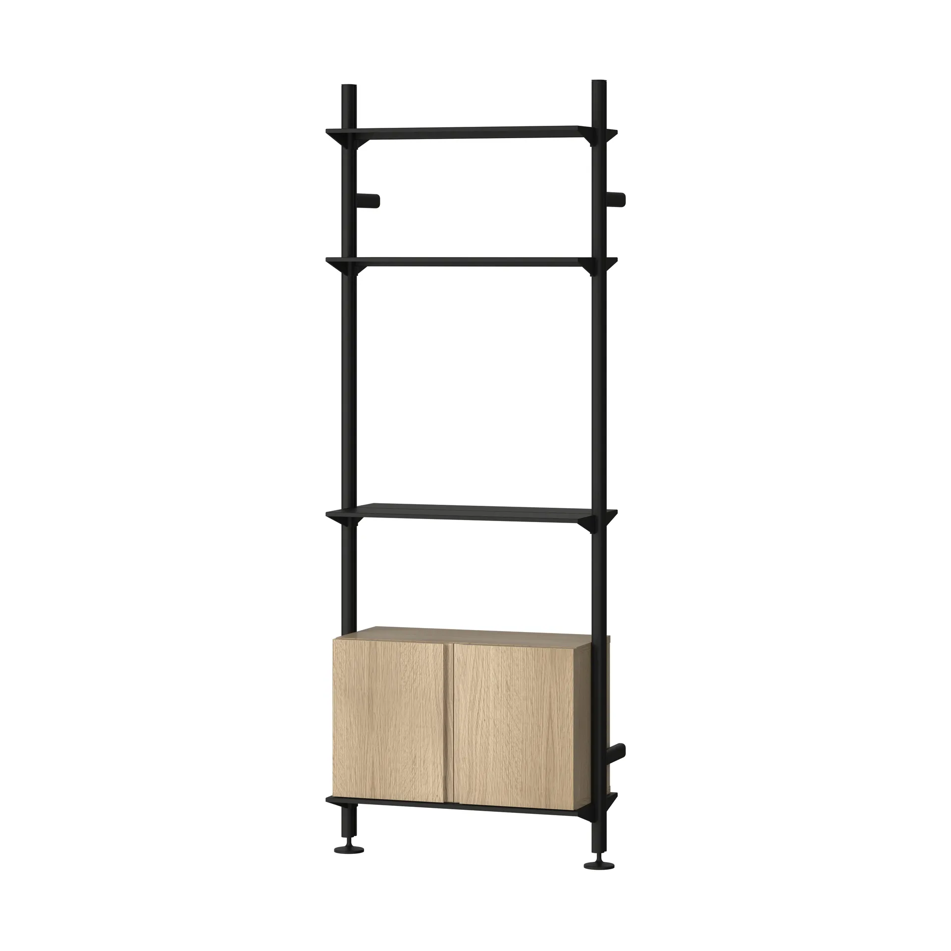 Pira G2 shelving system W B Black/Oak Pira