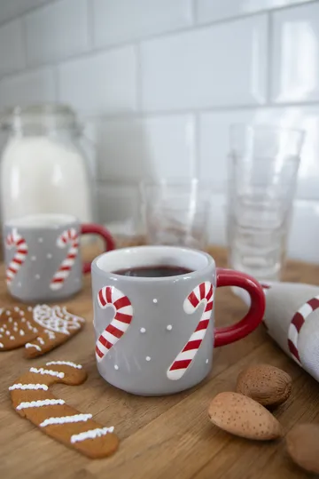 Candy cane cup - Grey-white-red - Pluto Design