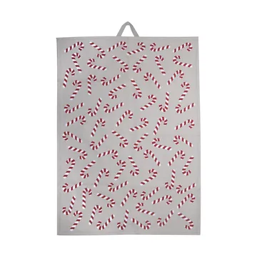 Candy cane kitchen towel 50x70 cm - White-grey-red - Pluto Design