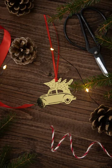 Christmas car Christmas tree bauble - Gold - Pluto Design