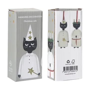 Christmas cats ornament 2 pieces - Black-white - Pluto Design