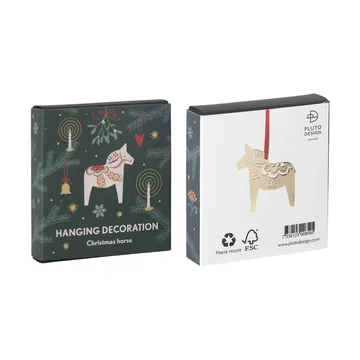 Christmas horse 3D hanging ornament - Gold - Pluto Design