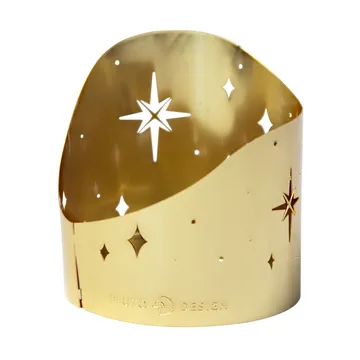 Northern star tea light holder Ø6.5 cm - Gold-plated metal - Pluto Design