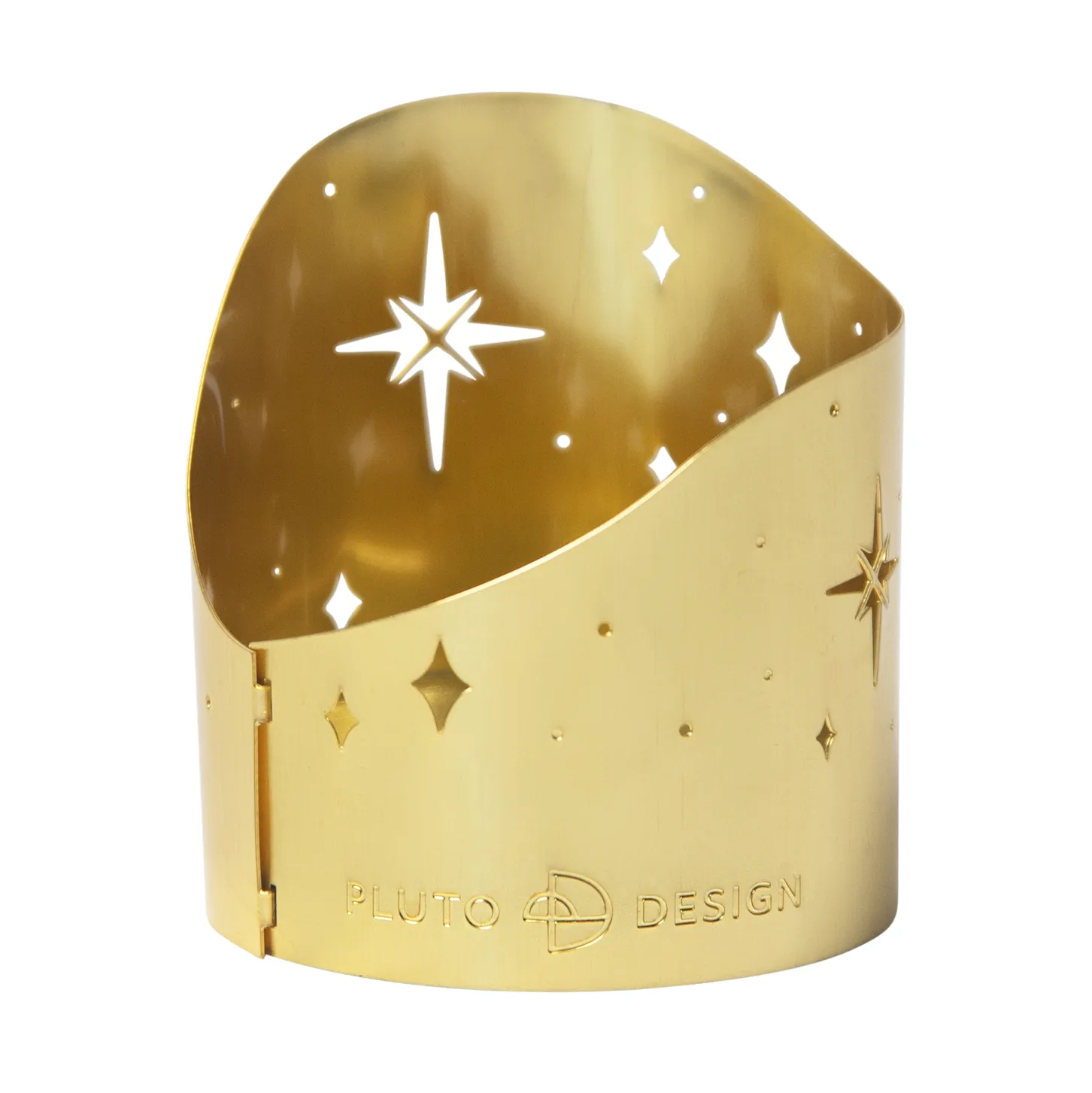 Northern star tealight holder Ø4.5 cm, Gold-plated metal Pluto Design