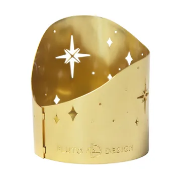 Northern star tealight holder Ø4.5 cm - Gold-plated metal - Pluto Design