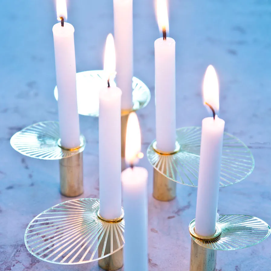 Sun candle small 2-pack, Gold Pluto Design