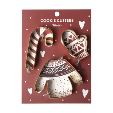 Winter gingerbread cutter 3 pieces - Gold - Pluto Design