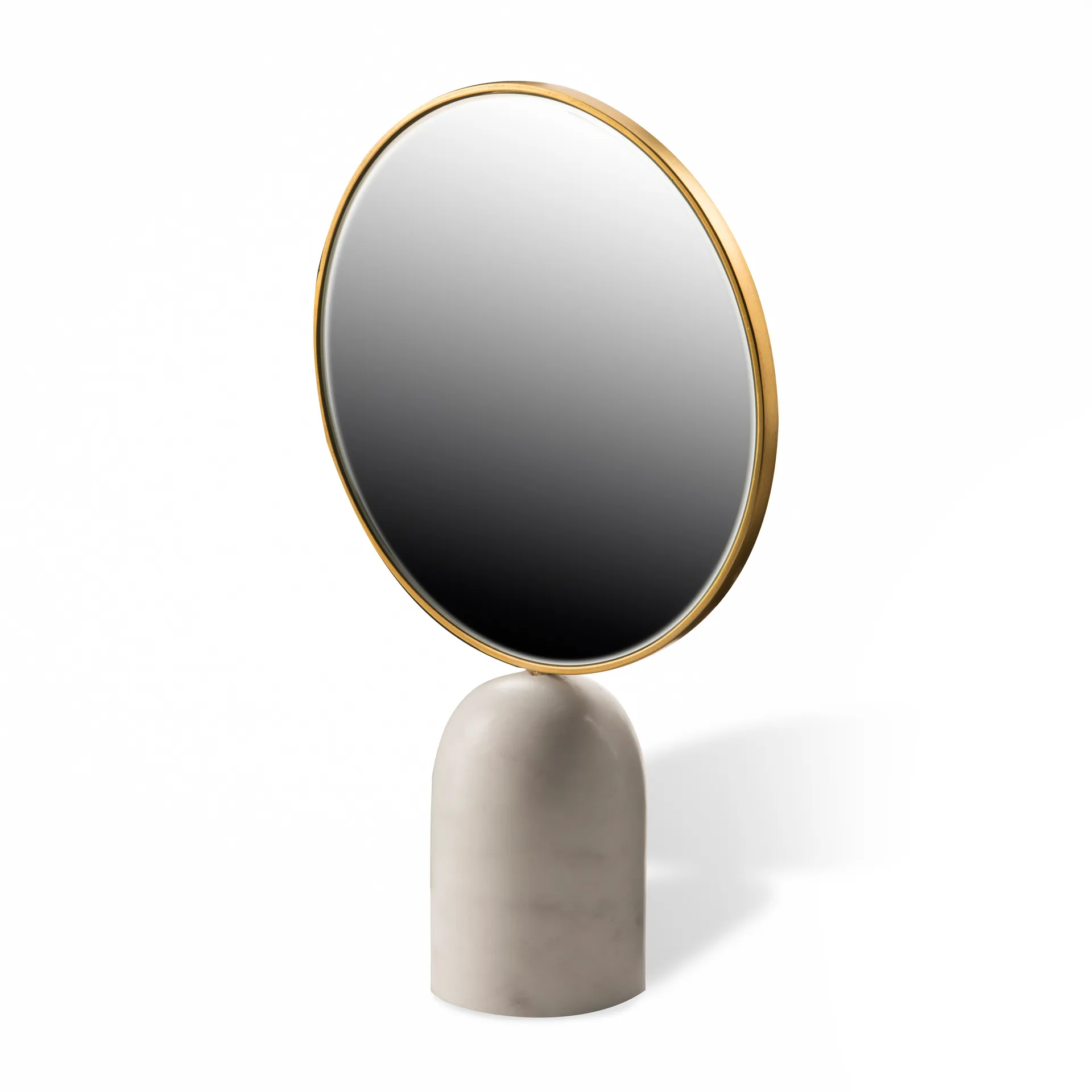 Round Marble table mirror, White POLSPOTTEN