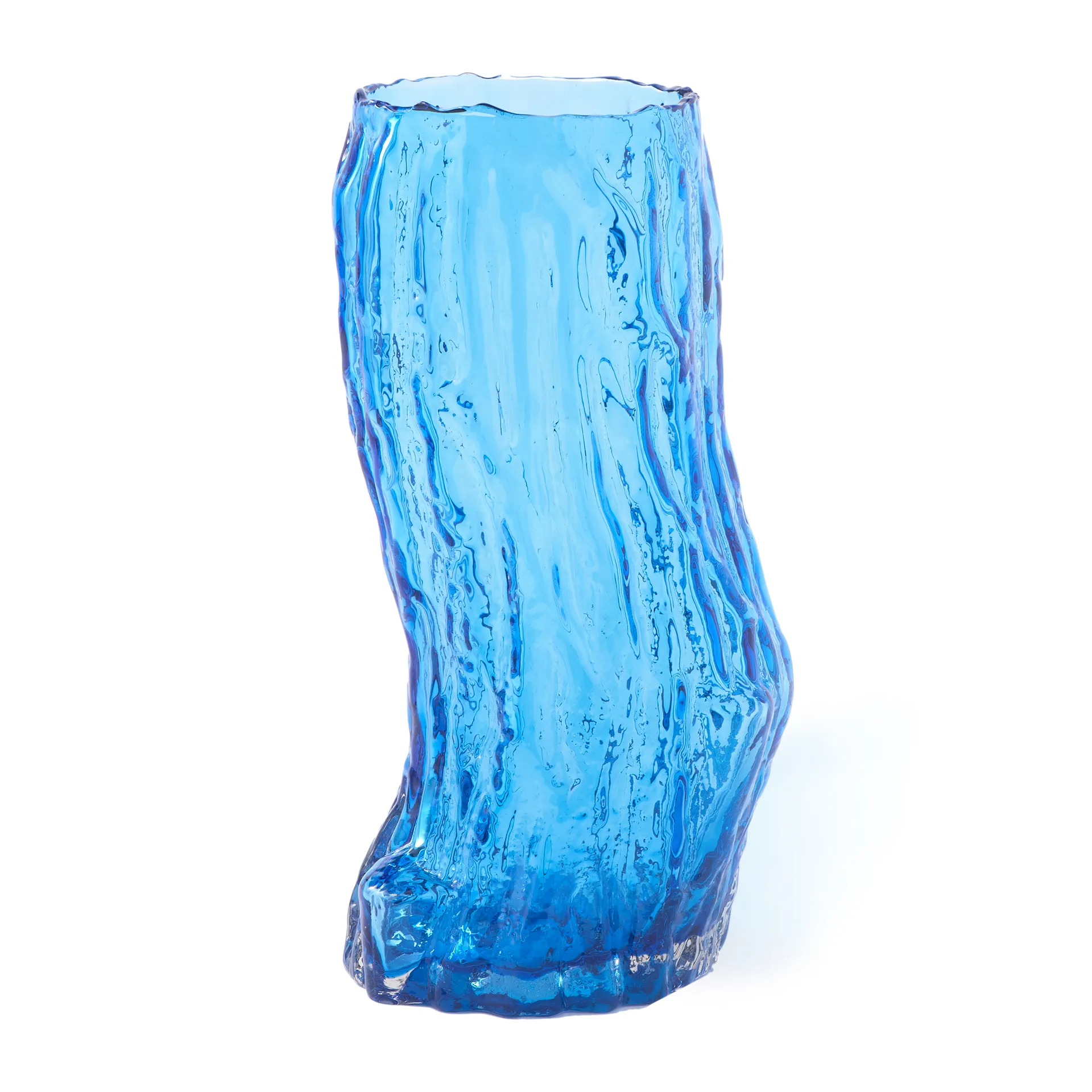 Tree log vase M 44 cm, Blue POLSPOTTEN