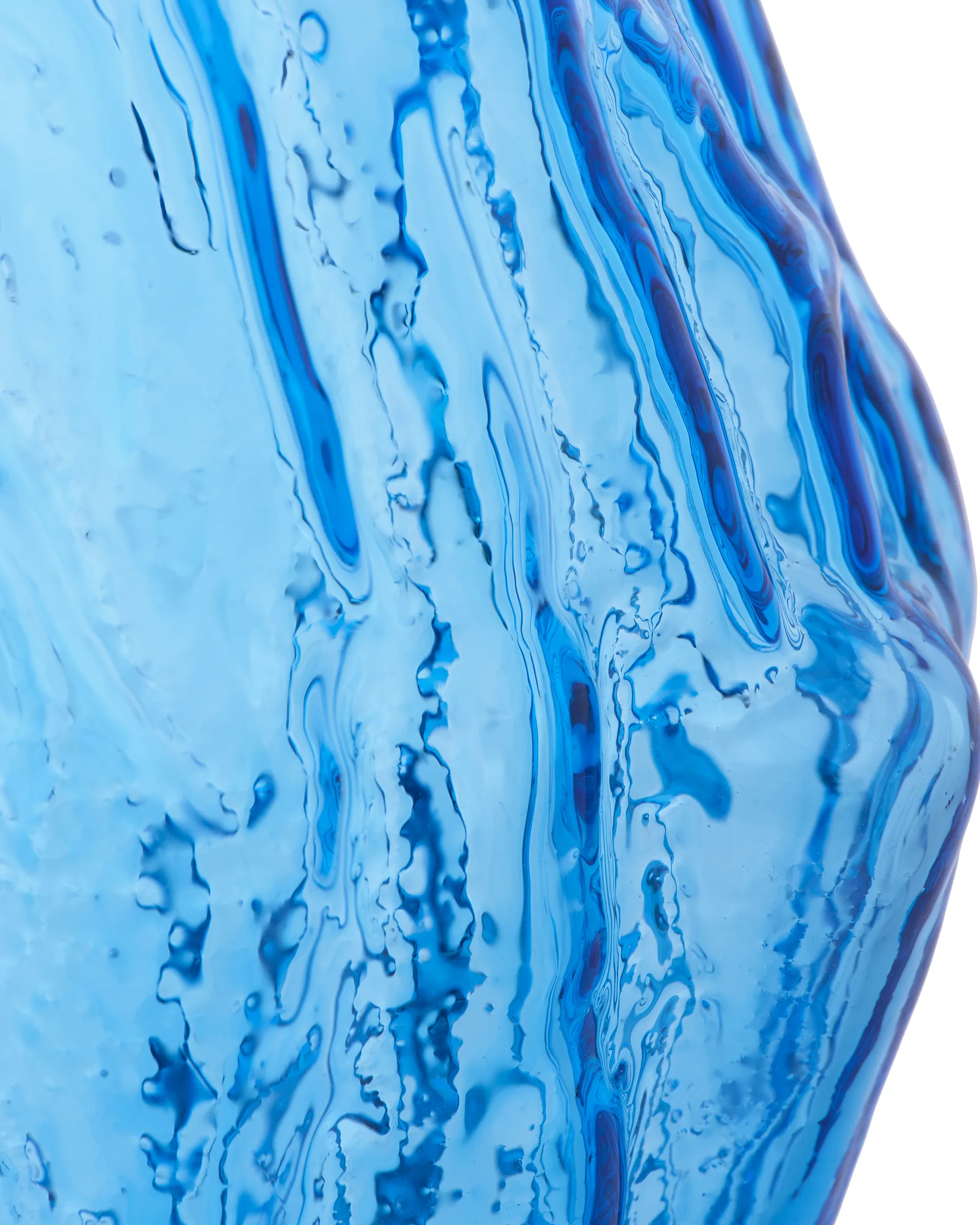 Tree log vase M 44 cm, Blue POLSPOTTEN