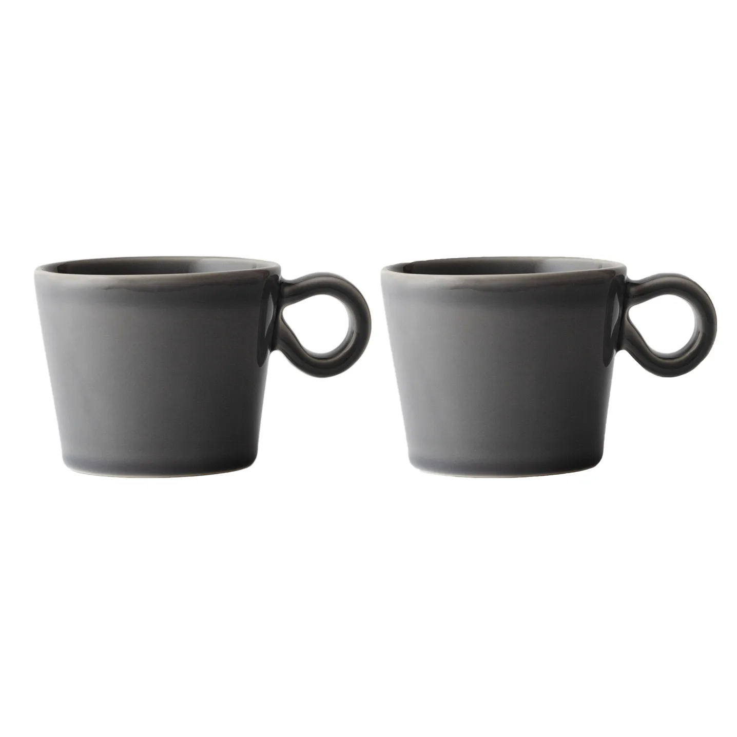 Daria cup with handle 2-pack, clean grey PotteryJo