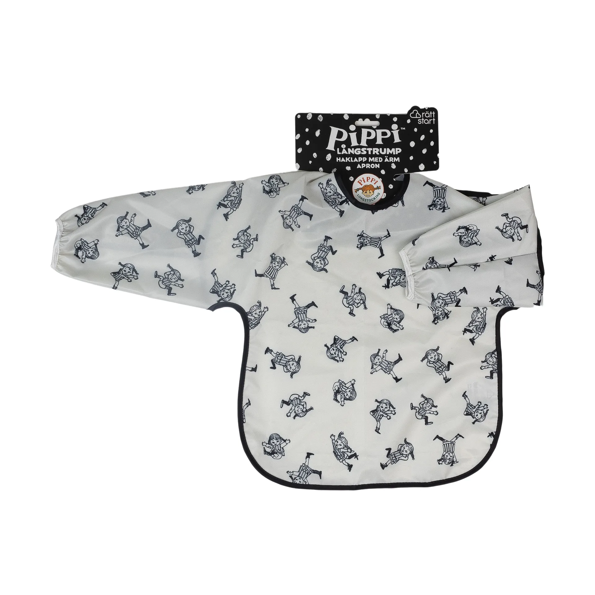 Pippi Cirkus bib with sleeves, Multi Rätt Start