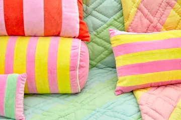 Rice bolster cushion 25x60 cm - Pink-yellow - RICE