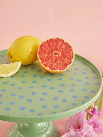 Rice cake plate Ø30 cm - Dots-green - RICE