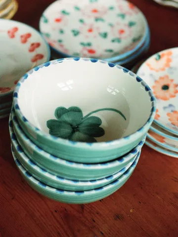 Rice ceramic bowl 35 cl - Good Luck Clover-Soft green - RICE