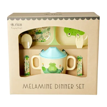 Rice children's dinnerware set 4 pieces - Frog - RICE