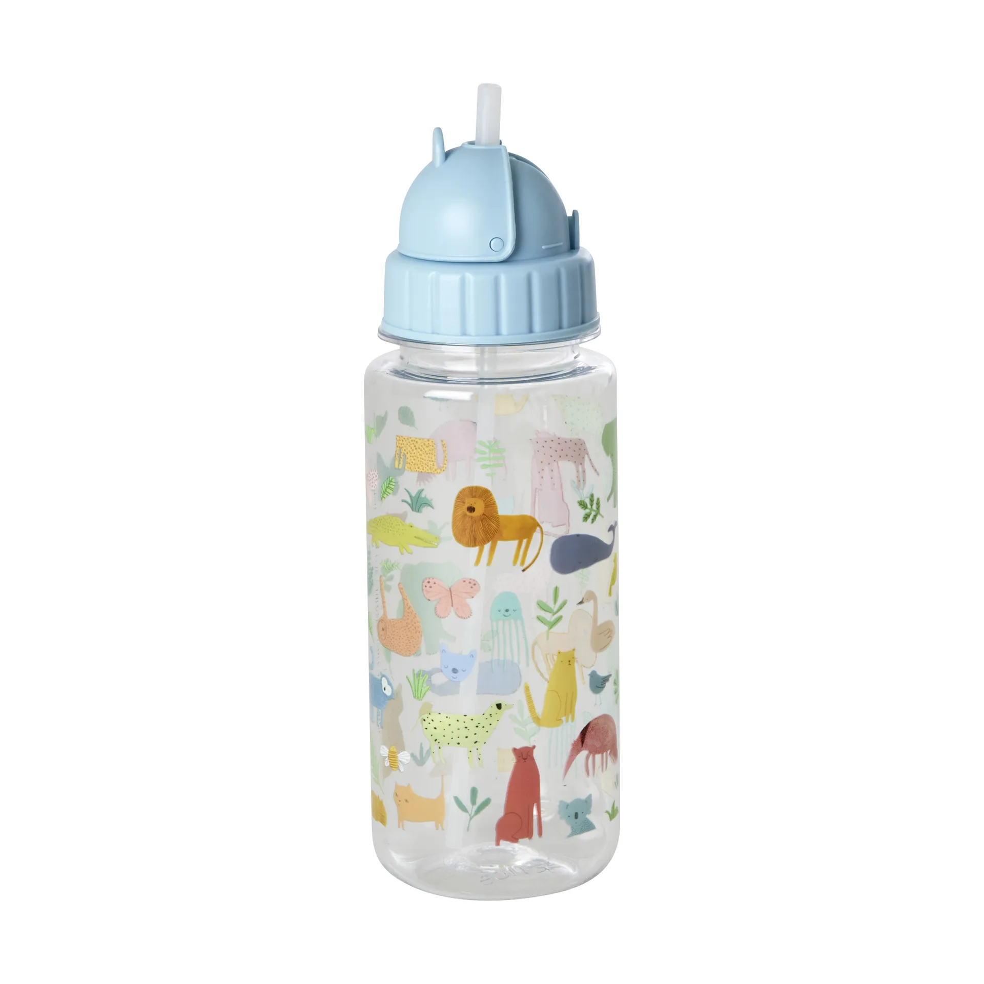 Rice children's water bottle 45 cl, Sweet Jungle Print-Soft blue RICE