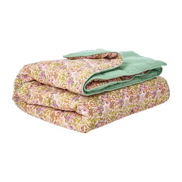 Rice cotton throw flowers 140x200 cm - Multi-green - RICE